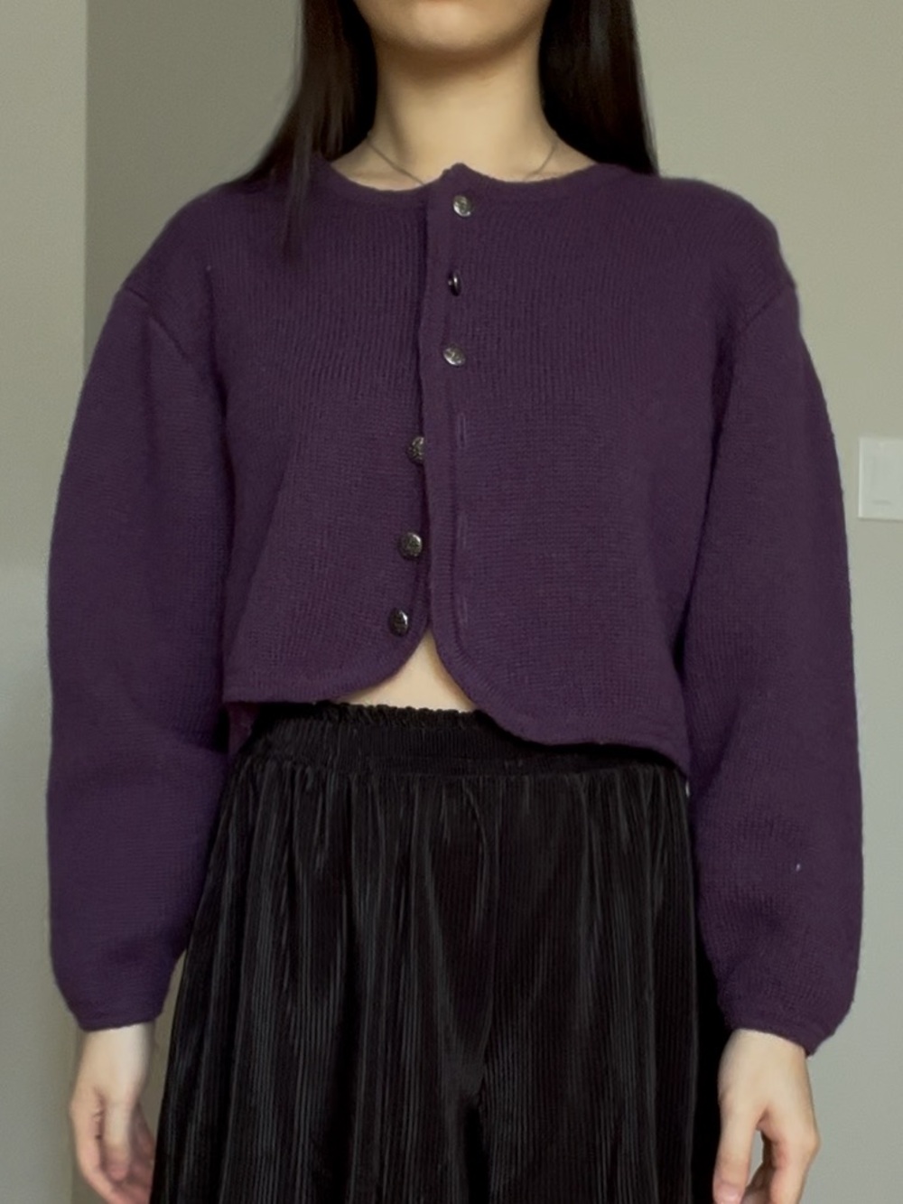 Vintage Aston Wool Purple Cardigan